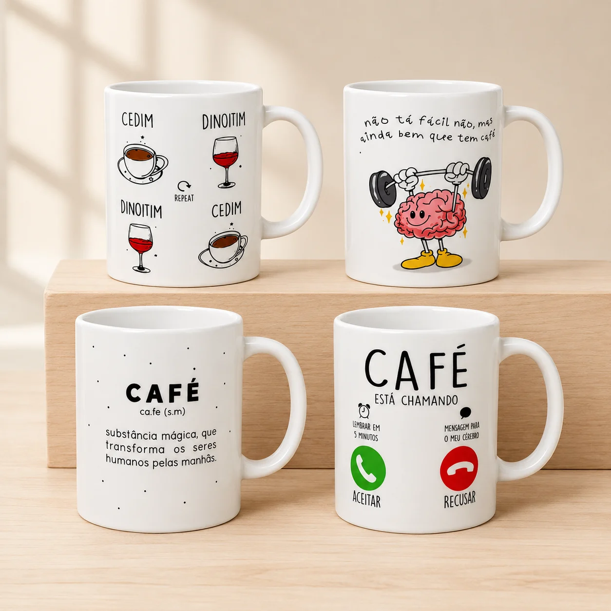 Canecas Café — Frases Divertidas 300 ml
