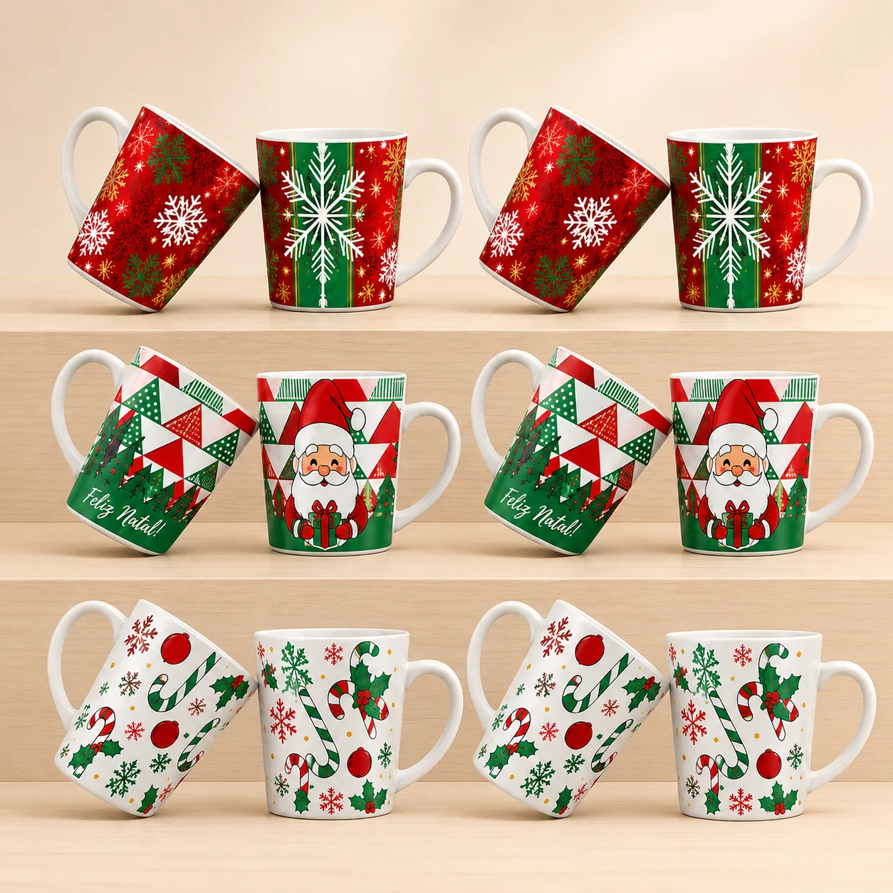 Canecas cônicas de Natal 250 ml